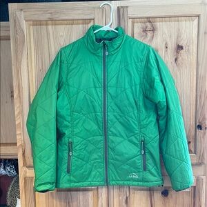 L.L. Bean Vibrant Green Primaloft Jacket EUC